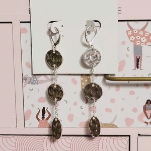 Long silver dangling earrings